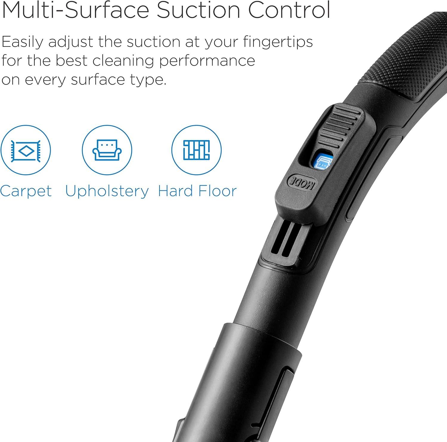 imageEureka Bagless Canister Vacuum with Washable HEPA Filter 16KPA Suction for CarpetsHard Floors Compact Design with 3 Cleaning Tools 2Motor Household Vacuum Lightweight and Easy ManeuverableW Filter  Blue