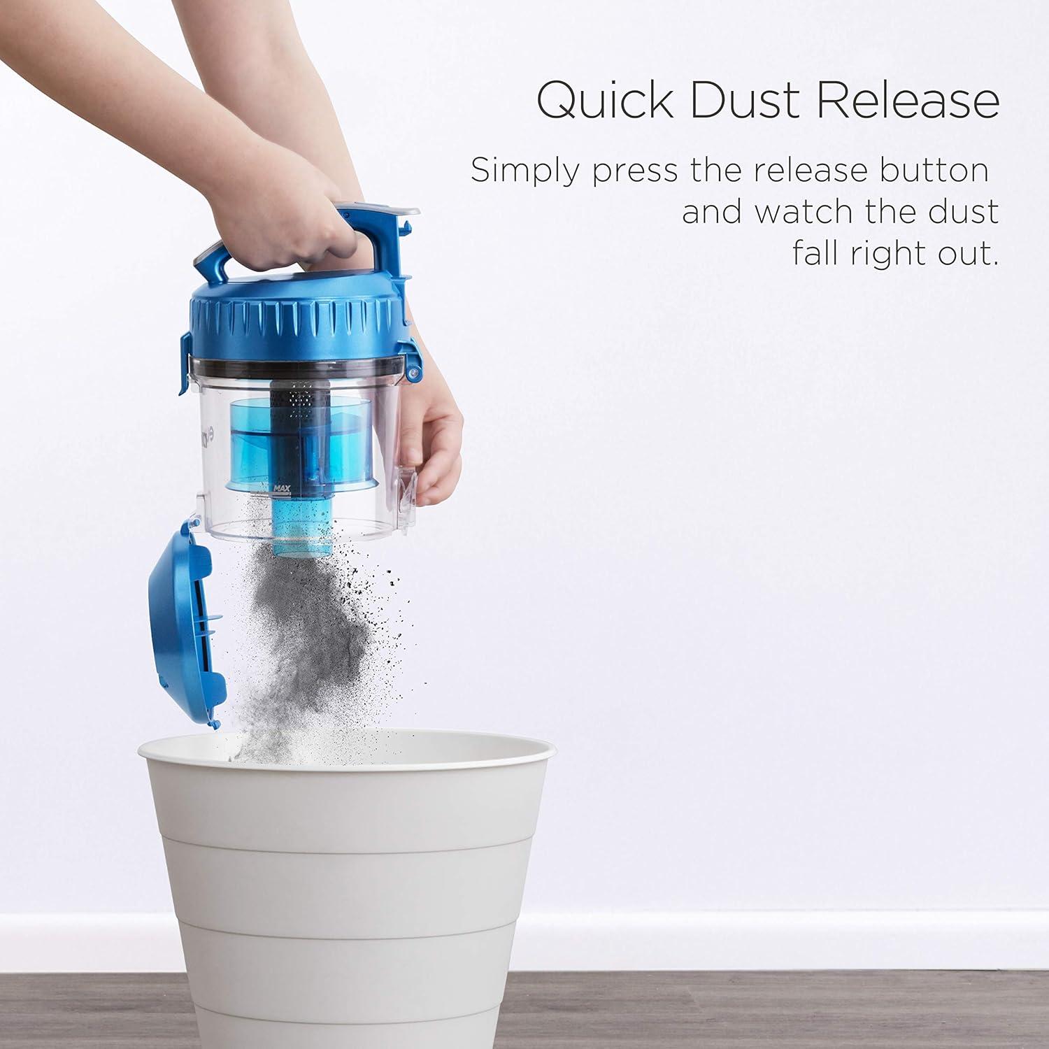 imageEureka Bagless Canister Vacuum with Washable HEPA Filter 16KPA Suction for CarpetsHard Floors Compact Design with 3 Cleaning Tools 2Motor Household Vacuum Lightweight and Easy ManeuverableW Filter  Blue