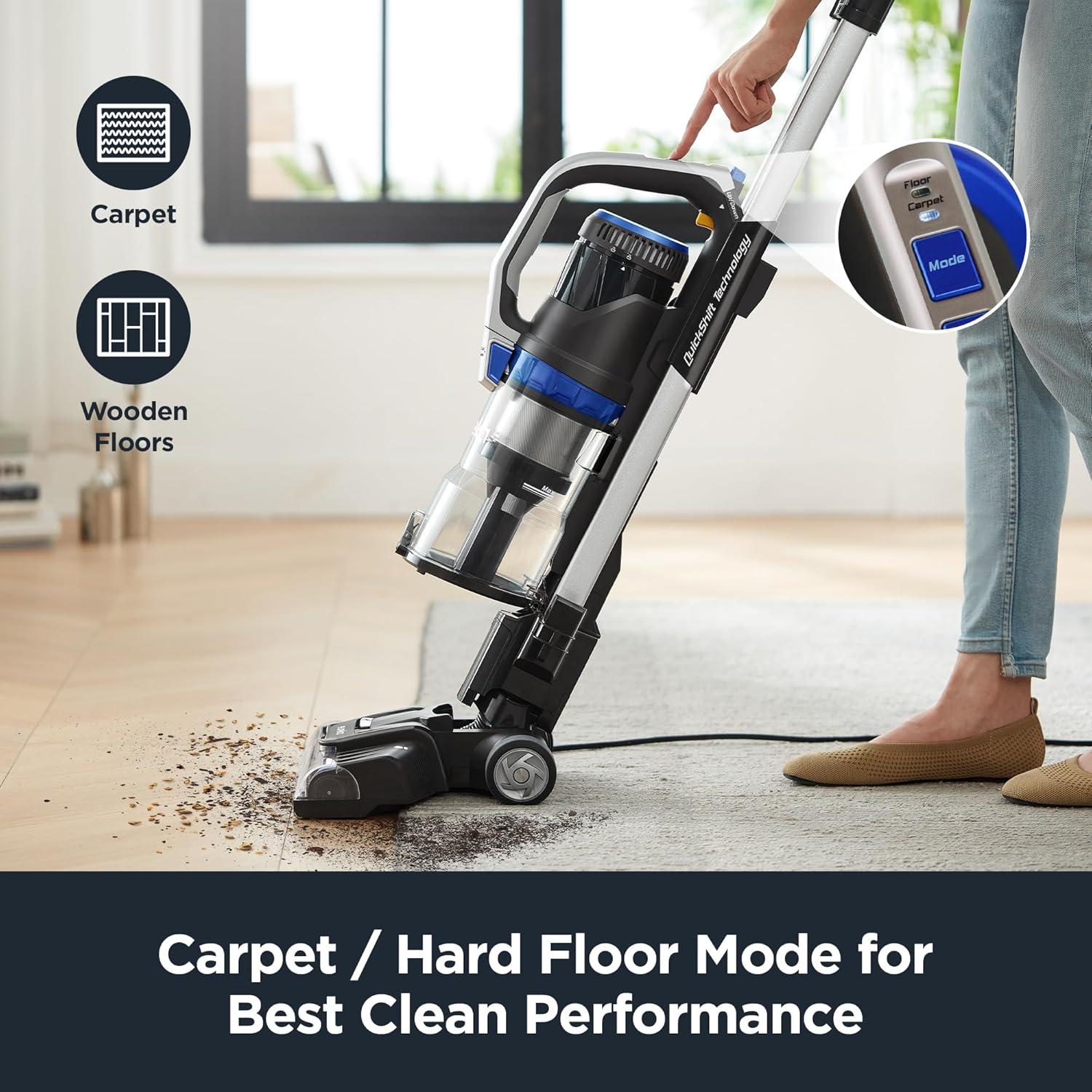 imageEureka Pet Upright Vacuum Cleaner for Carpet and Hard Floor Powerful Bagless Vacuum Cleaner for Home with HEPA Filter and Pet Tool OmniVerse NEU801BL with QuickShift Technology Blue