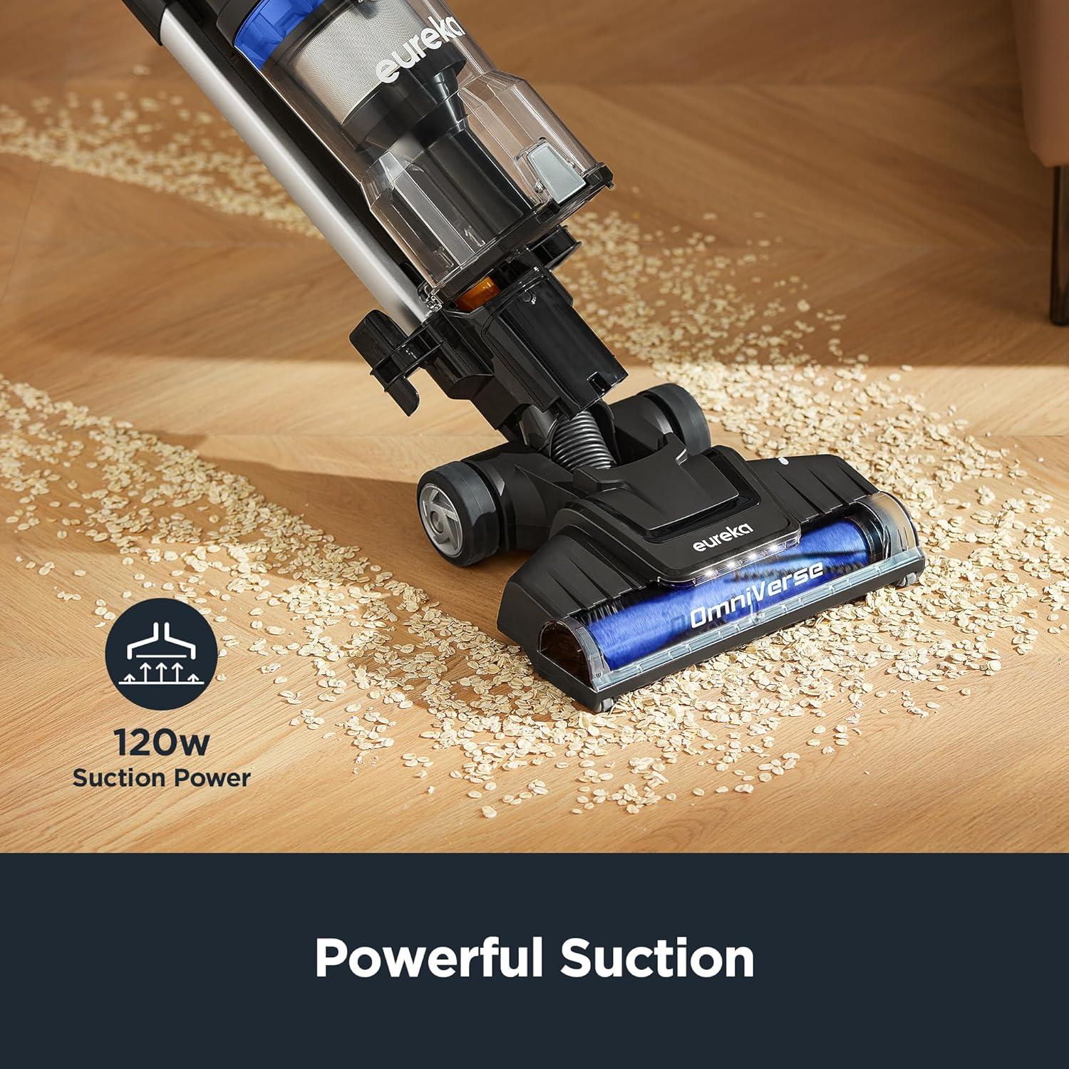 imageEureka Pet Upright Vacuum Cleaner for Carpet and Hard Floor Powerful Bagless Vacuum Cleaner for Home with HEPA Filter and Pet Tool OmniVerse NEU801BL with QuickShift Technology Blue