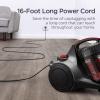 imageEureka Bagless Canister Vacuum with Washable HEPA Filter 16KPA Suction for CarpetsHard Floors Compact Design with 3 Cleaning Tools 2Motor Household Vacuum Lightweight and Easy ManeuverableRed