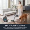 imageEureka Bagless Canister Vacuum with Washable HEPA Filter 16KPA Suction for CarpetsHard Floors Compact Design with 3 Cleaning Tools 2Motor Household Vacuum Lightweight and Easy ManeuverableSilver With Black