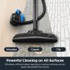 imageEureka Canister Vacuum Cleaner Lightweight Vacuum Cleaner for Carpets and Hard Floors NEN170 Pet Friendly vaccum Cleaner with with HEPA Filter and 4 dust Bags Silver with GreenBlue