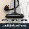 imageEureka Canister Vacuum Cleaner Lightweight Vacuum Cleaner for Carpets and Hard Floors NEN170 Pet Friendly vaccum Cleaner with with HEPA Filter and 4 dust Bags Silver with GreenYellow