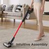 imageEureka Lightweight Cordless Stick Vacuum Cleaner Convenient for Hard Floors Rechargeable Handheld Vacuum Cleaner Portable with Powerful Motor Efficient Suction NEC101 Rose RedRose Red