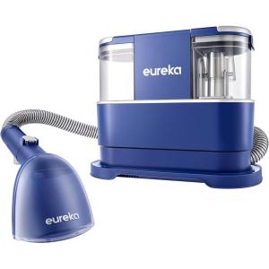 imageEUREKA Portable Carpet and Upholstery Cleaner Spot Cleaner for Pets Stain Remover for Carpet Area Rugs Upholstery Coaches and Car 507oz Large Water Tank NEY101GR with Cleaning Formula GreenBlue