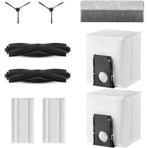 imageEureka Authentic Accessories Kit Compatible for J20 Robot Vacuum Cleaner Including 2 Side Brush 1Roller Brush  1 Double Sided Mop 2 HEPA Filter Cartridge 2 Dust Bag