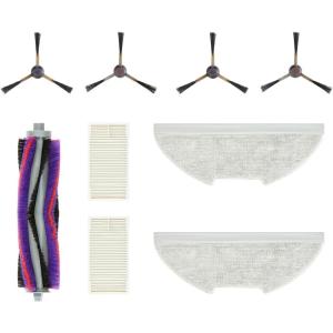imageEureka Authentic Replacement Parts Accessories Compatible for E10s Robot Vacuum Cleaner Replacement Kit Include 1 Roller Brush  2 HEPA Filter  4 EdgeSweeping Brush  2 Mop Pad
