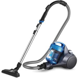 imageEureka Bagless Canister Vacuum with Washable HEPA Filter 16KPA Suction for CarpetsHard Floors Compact Design with 3 Cleaning Tools 2Motor Household Vacuum Lightweight and Easy ManeuverableBlue