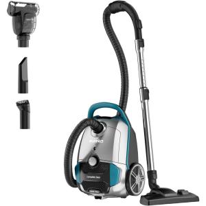 imageEureka Canister Vacuum Cleaner Lightweight Vacuum Cleaner for Carpets and Hard Floors NEN170 Pet Friendly vaccum Cleaner with with HEPA Filter and 4 dust Bags Silver with GreenSilver With Green