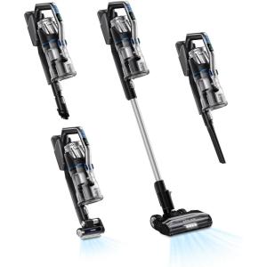 imageEureka Cordless Vacuum Cleaner Stick Vacuum for Home Pet Hair Carpet Hardfloor Powerful Suction Dual LED Headlights 180 Flexible Brush Head 60 Mins Runtime Black