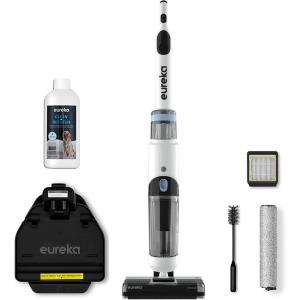imageEureka NEW500 Cordless Wet Dry Vacuum Cleaner and Mop for MultiSurface Lightweight Hardwood Floors Cleaner with SelfCleaning System Voice prompts and Smart Dirt DetectingWhite