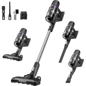 imageEureka Cordless Stick Vacuum Cleaner 350W Suction 60Min Runtime AntiTangle Brushroll Intelligent Sensing Technology Rechargeable Ideal for Pet Hair HardFloors ampamp Carpets ReactiSense 440Black